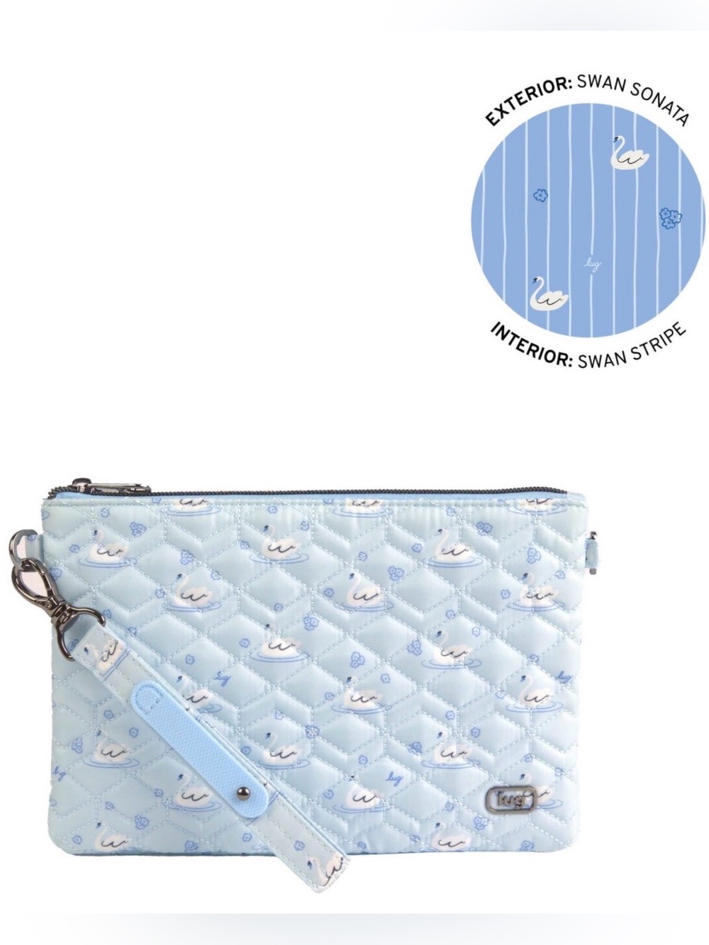 Lug Ziplet 2 Wristlet RFID Wallet in Swan Sonata